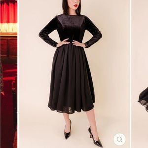 Black Symphony Dress Long Sleeve Aline - Matching Mama & Mini - Mommy & Mini